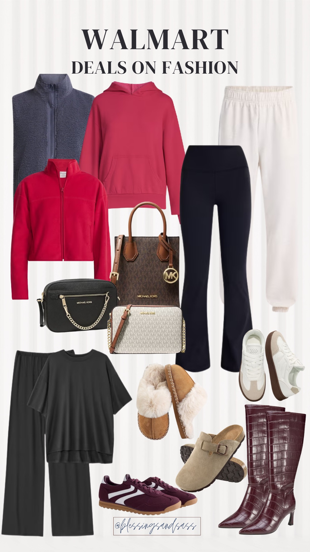A little cozy, a little dressed up…Walmart has both covered! 🍂 Rounded up fall fashion deals, from lounge sets and fleece layers to sneakers, tall boots and Michael Kors bags. Easy pieces to mix into your everyday wardrobe!

Tap below to shop!

@walmart

Walmart deals / Walmart fall fashion / affordable style / matching lounge set / fleece vest / fleece jacket / hoodie / joggers / flare leggings / Michael Kors bags / fall sneakers / cozy slippers / suede clogs / burgundy boots / casual fall outfits / style over 50