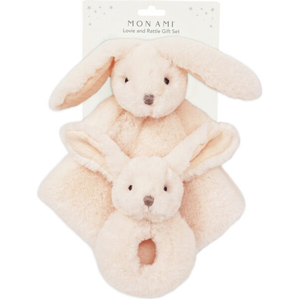 Click for more info about Arabelle Bunny Lovie & Rattle Set, Pink