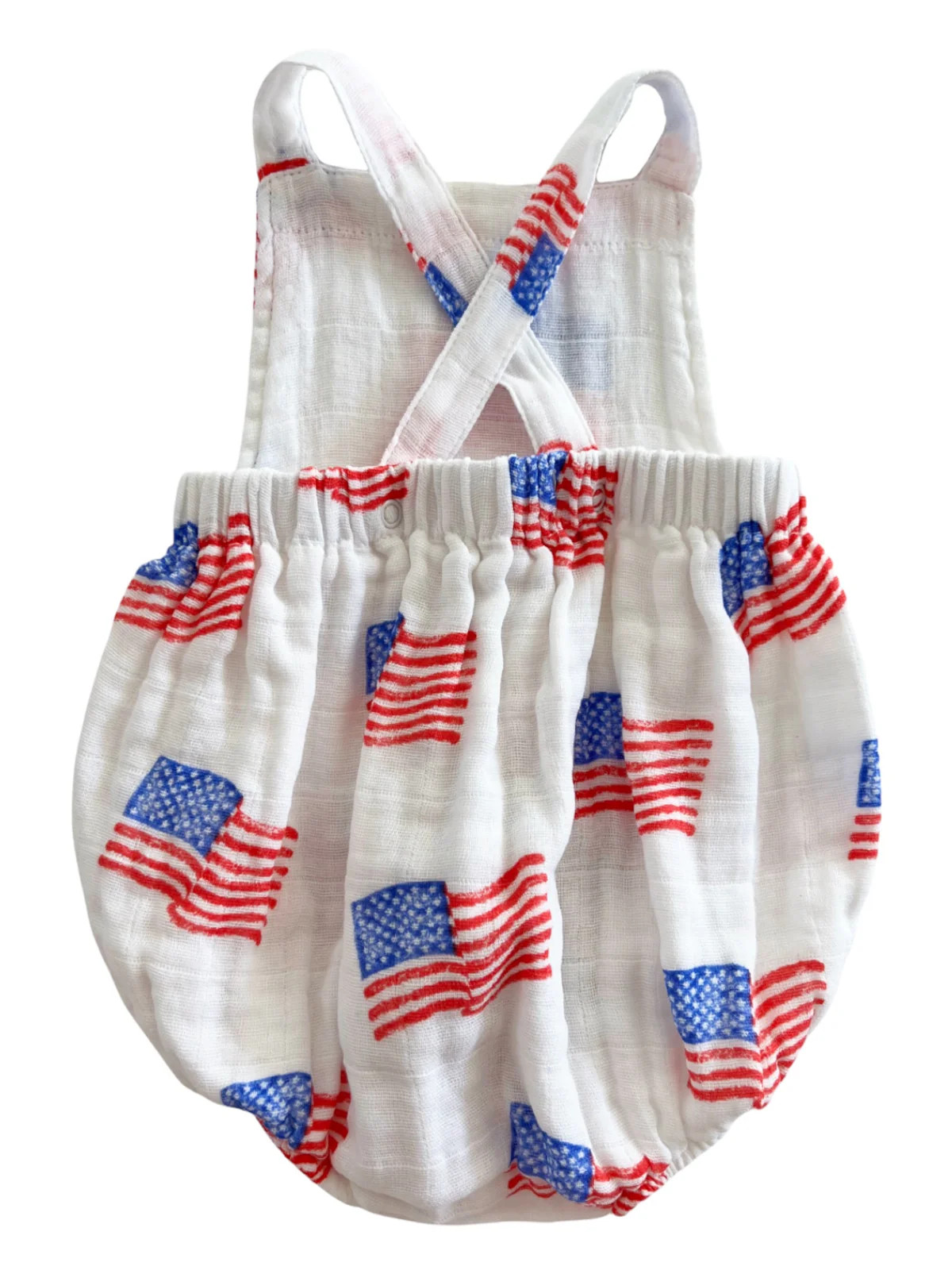 Muslin Retro Sunsuit, American Flag | SpearmintLOVE