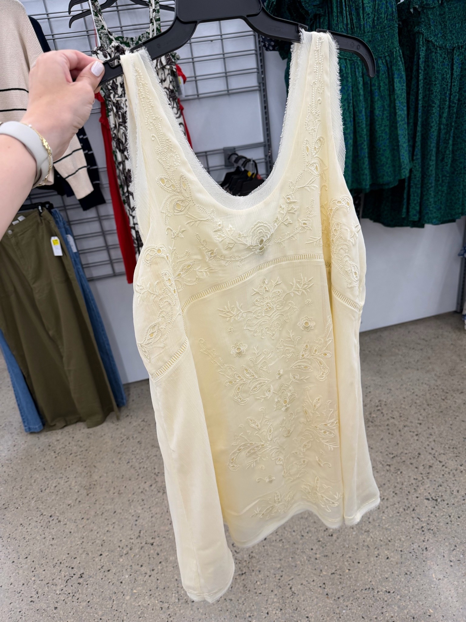 Delicate chiffon mini dress with embroidery detail at Walmart, free people, anthro look for less #walmartfashion