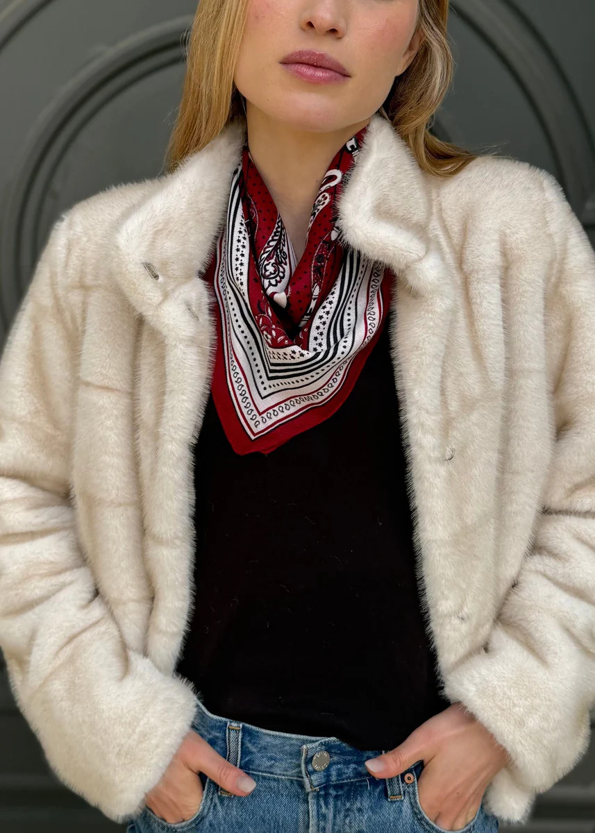 Maverick Red Multicolor Printed Square Bandana Scarf | Benaar La