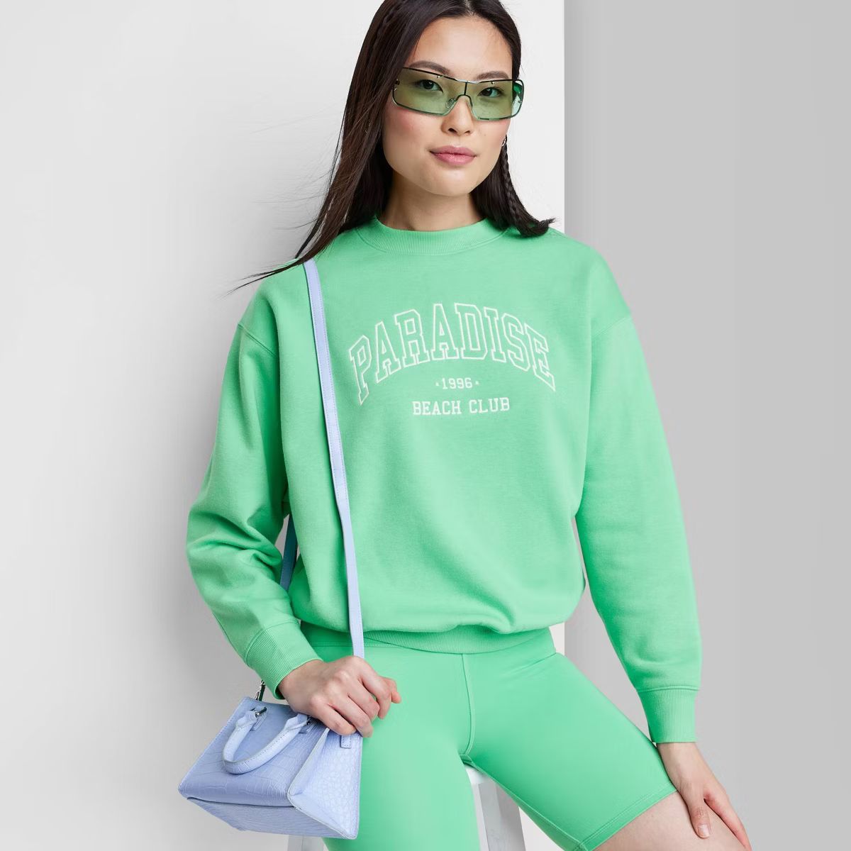 Women's Oversized Sweatshirt - Wild Fable™ Mint Green XXS | Target