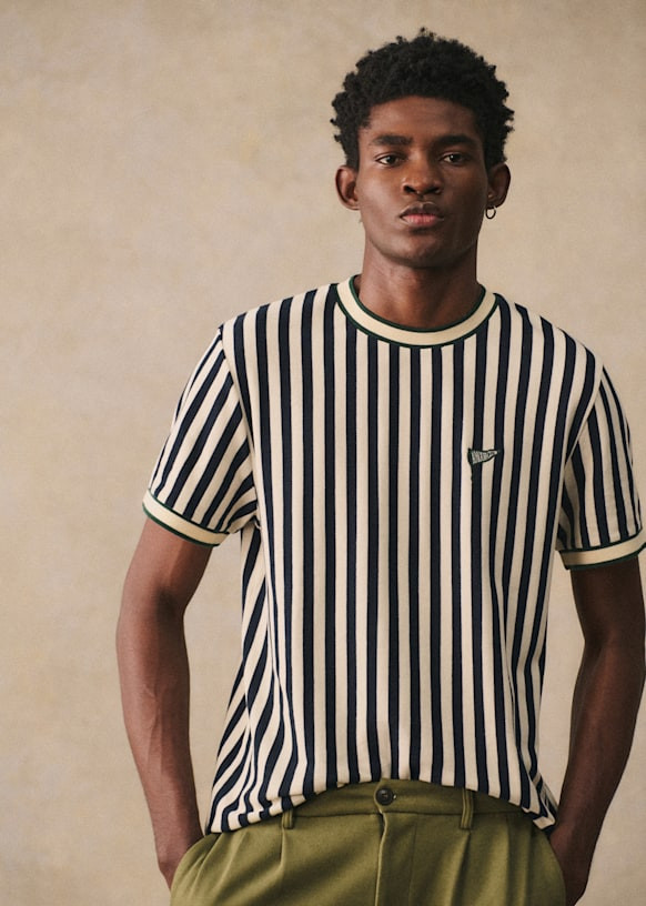 Waller Amour Club T-Shirt - Navy / Ecru | Sezane Paris - US