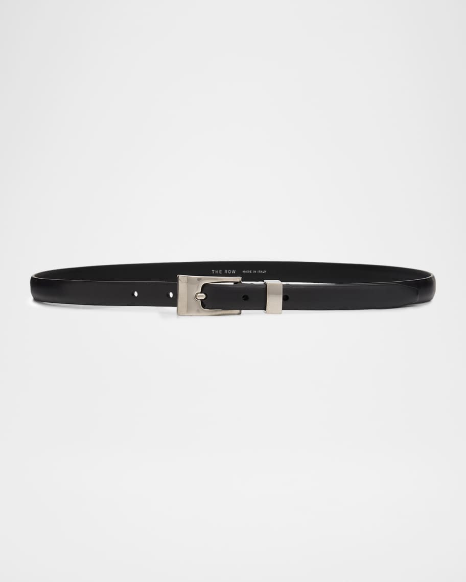 THE ROW Downtown Leather Skinny Belt | Neiman Marcus