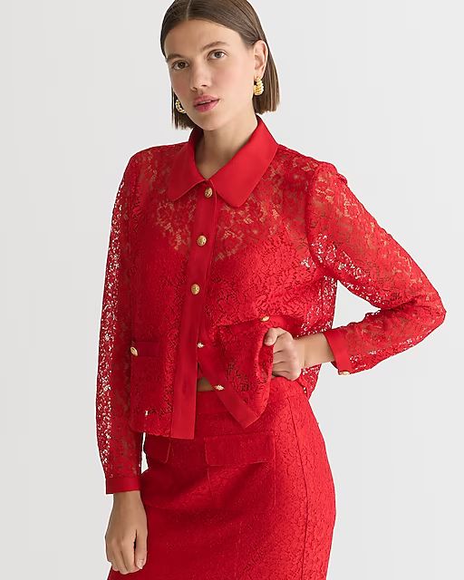 Lady shirt-jacket in lace | J.Crew US