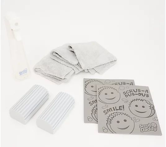 Scrub Daddy Damp Duster Sponges, Sheets & Microfiber Towel 8pc Set - QVC.com | QVC