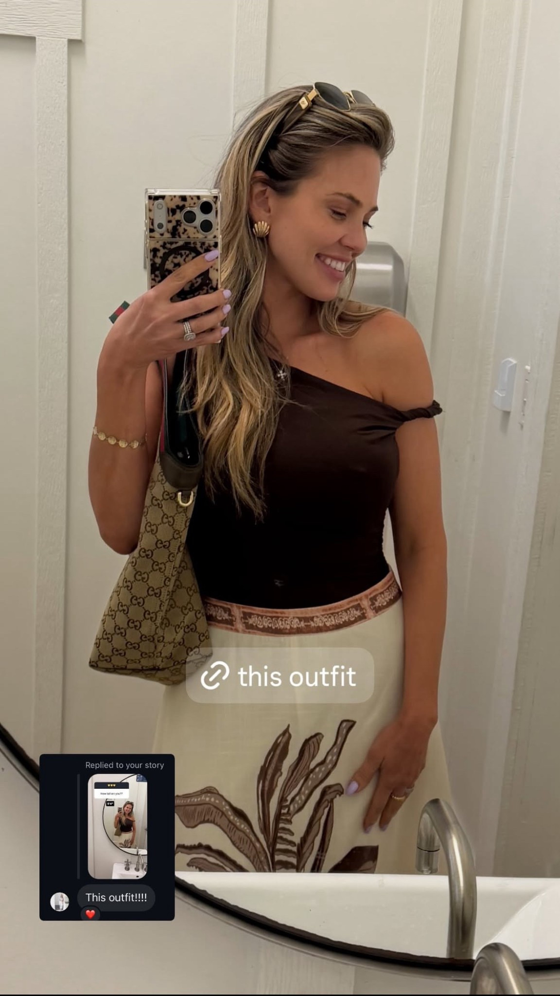 this outfit is giving effortless but elevated 🤎 the one shoulder top + flowy skirt combo is so flattering and easy to throw on but still feels put together ✨

one shoulder top, brown outfit, neutral outfit, summer outfit idea, effortless style, chic everyday look, elevated basics