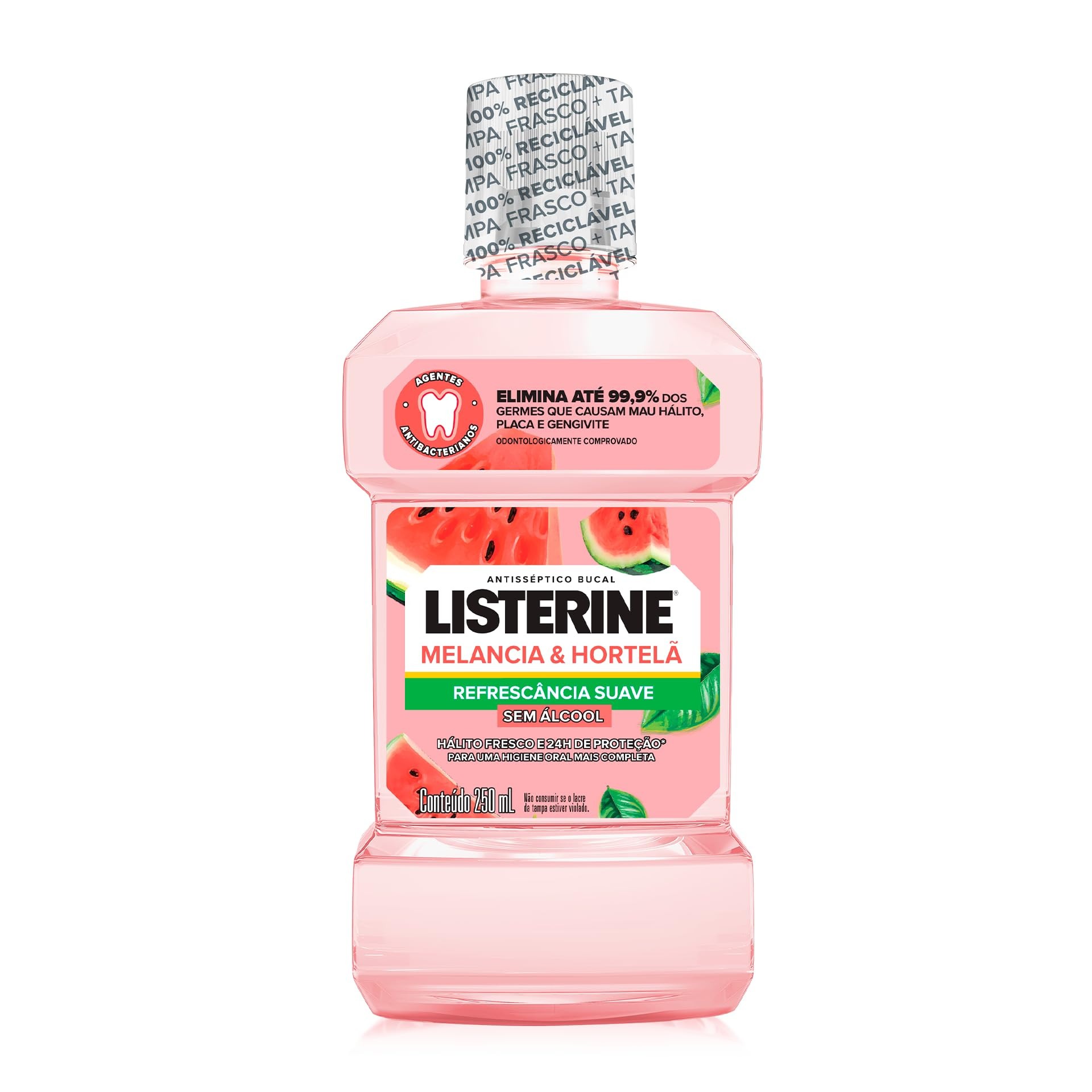 LISTERINE® Melancia & Hortelã Enxaguante Bucal Sem Álcool, 250mL | Amazon (BR)