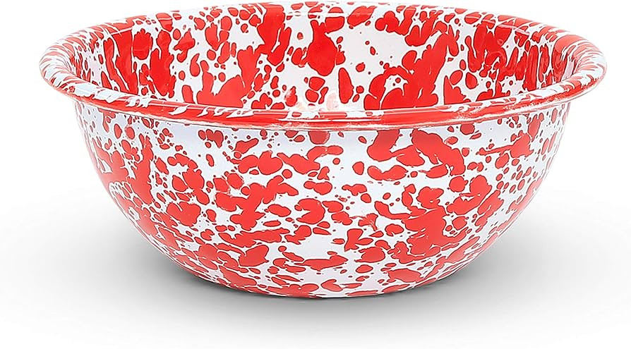 Crow Canyon Home Enamelware Cereal Bowl, 20 ounce, Red/White Splatter (Set of 4) | Amazon (US)