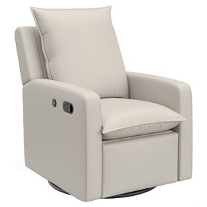 Stork Craft USA Timeless Polyurethane Recline Glider with USB in Ivory in Beige | Cymax
