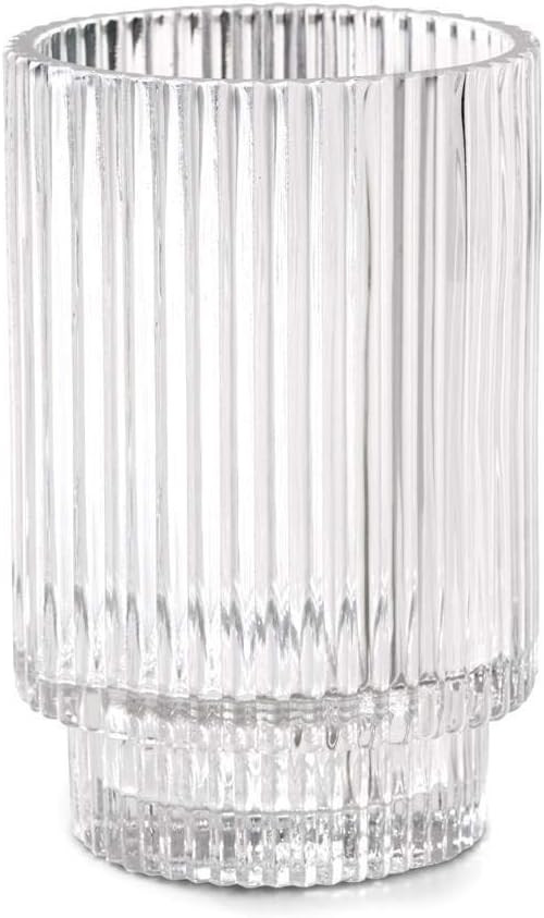 Serene Spaces Living Clear Ribbed Glass Votive Holder, Perfect for Weddings and Home Décor, Meas... | Amazon (US)