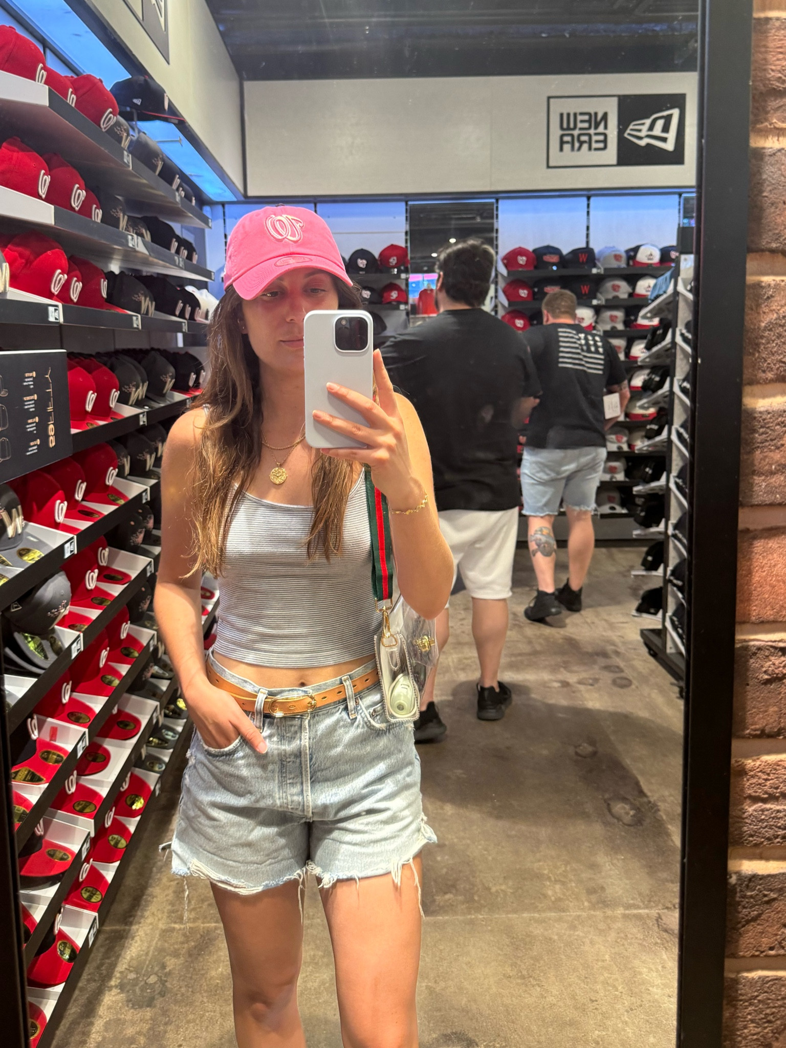 Nats Game, I live in these shorts in the summer. I size up for a baggy look and pair with a belt for a more finished look. Also I think I need this pink hat 💗

#LTKxNSale #LTKSeasonal #LTKStyleTip
