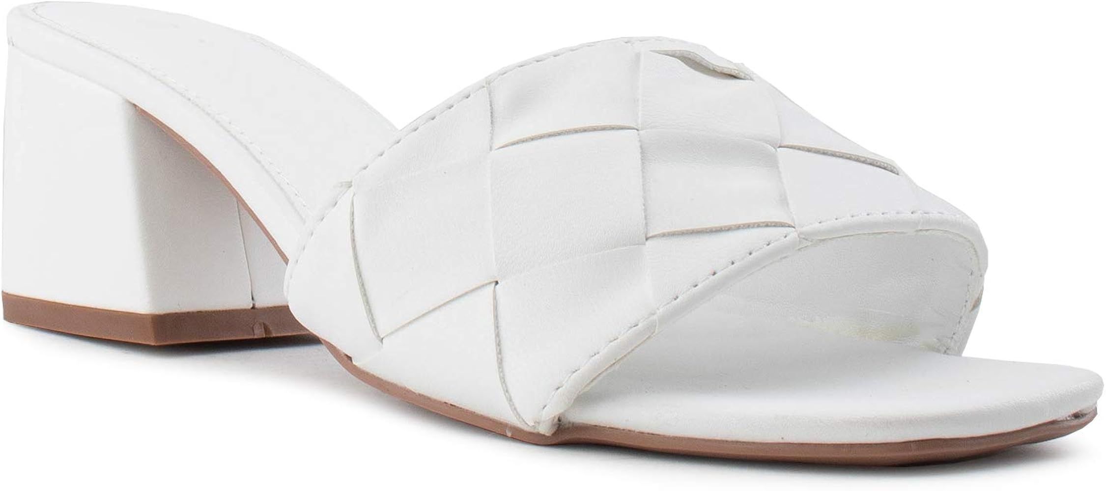 RF ROOM OF FASHION Women's Open Toe Slip On Mule Block Heel Sandals | Amazon (US)