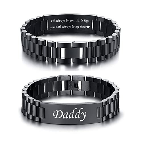 VNOX Gifts For Dad From Son - Masculine Stainless Steel Link Bracelet Personalized DAD Jewelry Gift for Daddy Papa,Fathers Day Birthday Gifts From Son | Amazon (US)