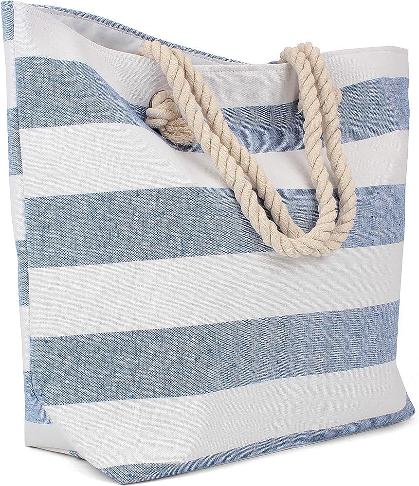 Tote Bag - Beach Bag - Beach Tote - Large Tote Bag with Rope Handles - Rutledge & King | Amazon (US)