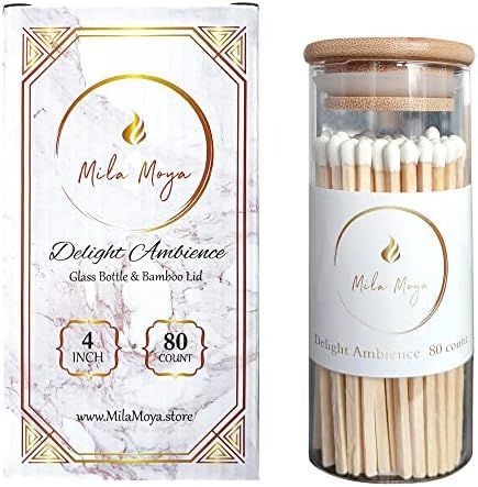 Mila Moya Decorative Wooden Matches 4in/10cm | 80 Count | Long Matches for Candles & Fireplace | ... | Amazon (US)