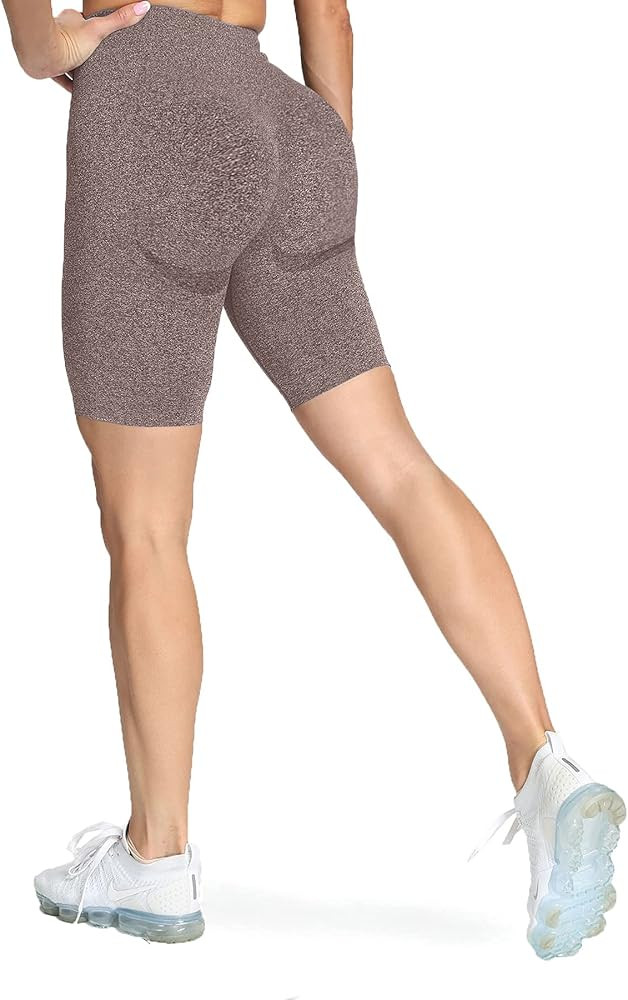 Aoxjox Women's High Waisted Tummy Control Workout Yoga Gym Simle Contour Seamless Cycling Shorts | Amazon (US)