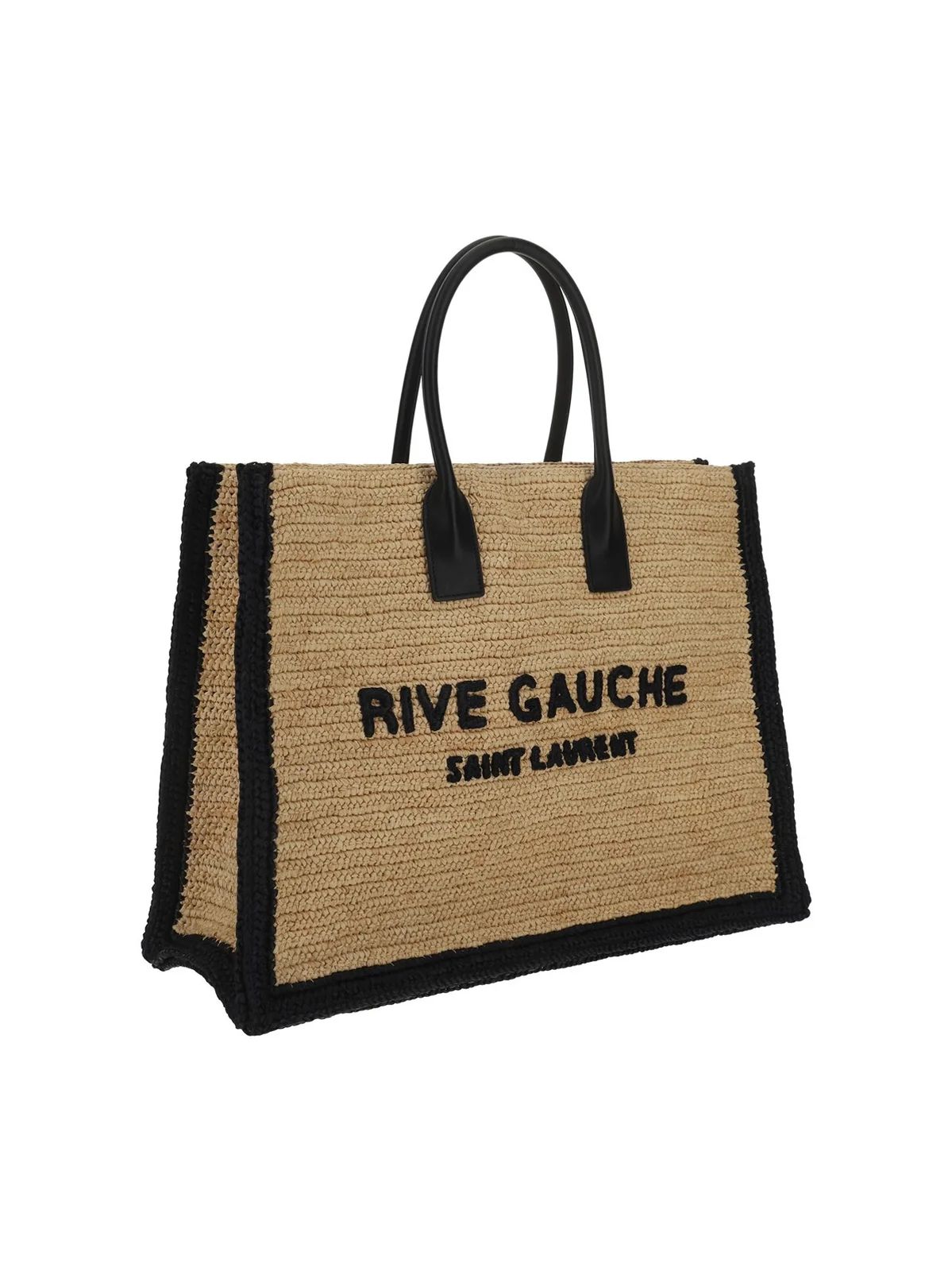 Saint Laurent Logo Embroidered Rive Gauche Tote Bag | Cettire Global