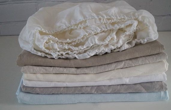 Crib Bedding - Linen fitted sheet - choose your color | Etsy (US)