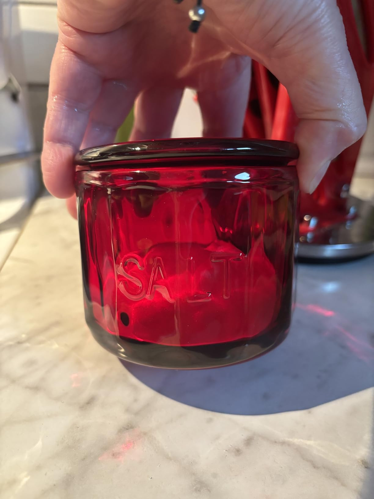 KooK Glass Salt Cellar, with Lid, Embossed Pressed Glass, Clear Storage Container, for Coffee, Su... | Amazon (US)