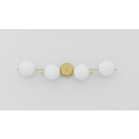 Gloss White Glass Globe Vanity Light - Four Wall Sconce Mid Century Modern Bathroom Lighting Fixture | Etsy (US)