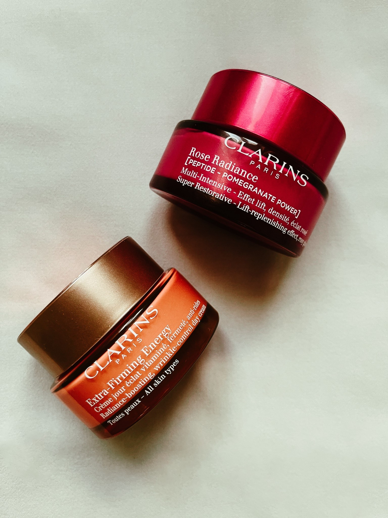 The key to maintaining a youthful appearance lies in a good moisturizer. 

Keeping the skin well hydrated keeps away fine lines and wrinkles caused by dryness and combats the first signs of aging. 

Clarins has always been one of my preferred brands when it comes to moisturizers, and I’ve been a loyal client for over 13 years. 

Here are two of my favorite creams of the moment! ⬇️

1. The Extra-Firming Energy cream is packed with vitamin C and great for daytime use as it helps protect the skin against UV rays and environmental stressors. It also brightens, firms the skin, and gives you that glow.

2. The Rose Radiance Cream is packed with peptides, which help to boost collagen production and improve skin elasticity. This cream also gives you a nice a glow. I use it at night with my favorite peptide serum, and the results are amazing! 



#Face Moisturizer #WrinkleCream #AntiAging #SkincareRoutine

#LTKselfcare #LTKBeauty #LTKOver40