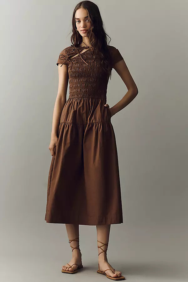 Damson Madder Ebba Organic Cotton Midi Dress | Anthropologie (US)