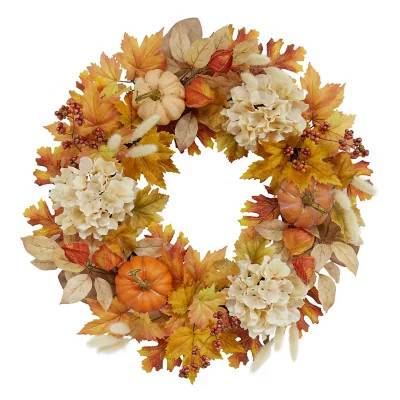 Member's Mark 26" Harvest Wreath, Hydrangea & Pumpkins | Sam's Club