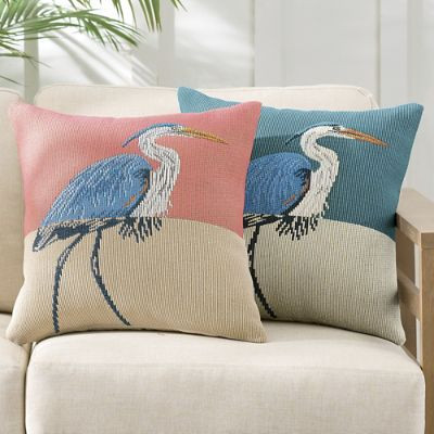 Graceful Heron Outdoor Pillow | Grandin Road | Grandin Road