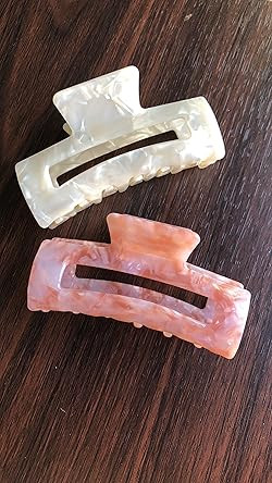 Big Claw Hair Clips 3.3 Inch Tortoise Banana Pink Hair Clips for Women Girls Thin Hair French Des... | Amazon (US)