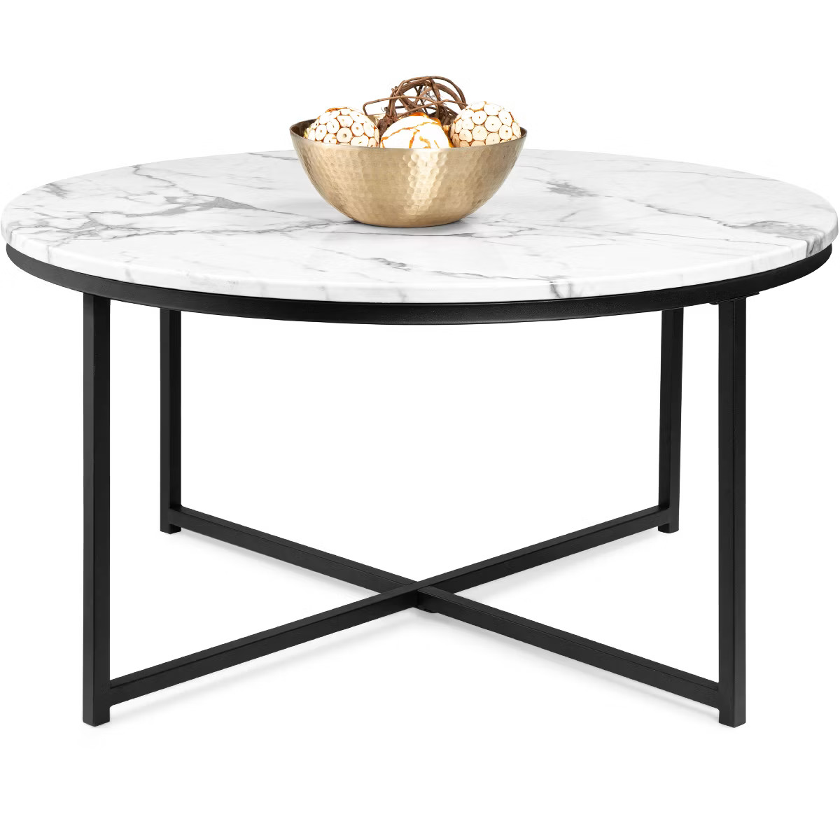 Best Choice Products 36in Faux Marble Modern Round Living Room Accent Coffee Table w/ Metal Frame | Target