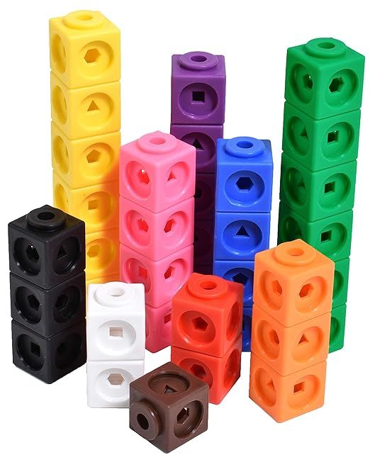 edxeducation Math Cubes - Set of 100 - Linking Cubes For Early Math - Connecting Manipulative For... | Amazon (US)