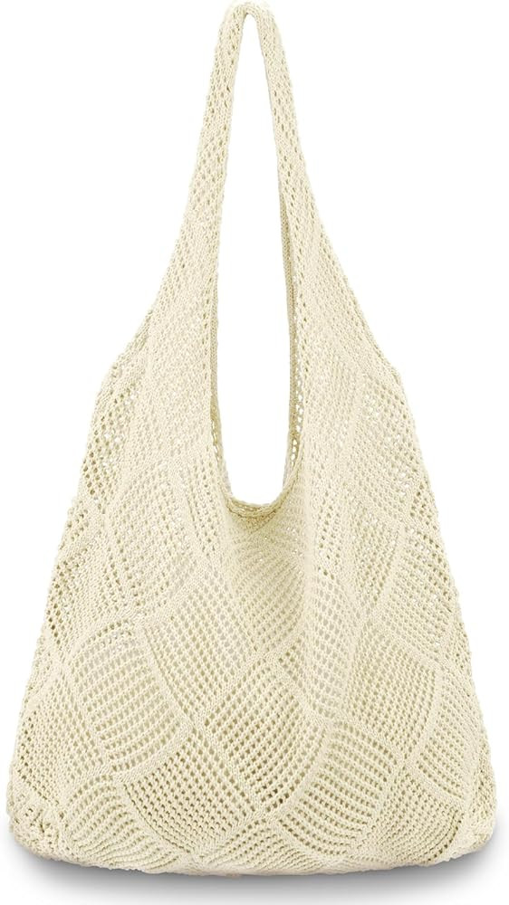 hatisan Crochet Bags for Women Summer Beach Tote Bag Aesthetic Tote Bag Hippie Bag Knit Bag | Amazon (US)