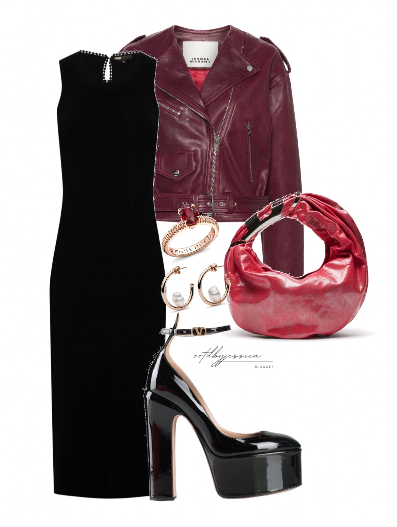an outfit i put together for fun! red and black is such a hot combo, not only for v day but for every other day!!  all gorgeous high fashion pieces! 

found the valentino platform heels on sale on yoox!!! 

#LTKparties #LTKstyletip #LTKSeasonal