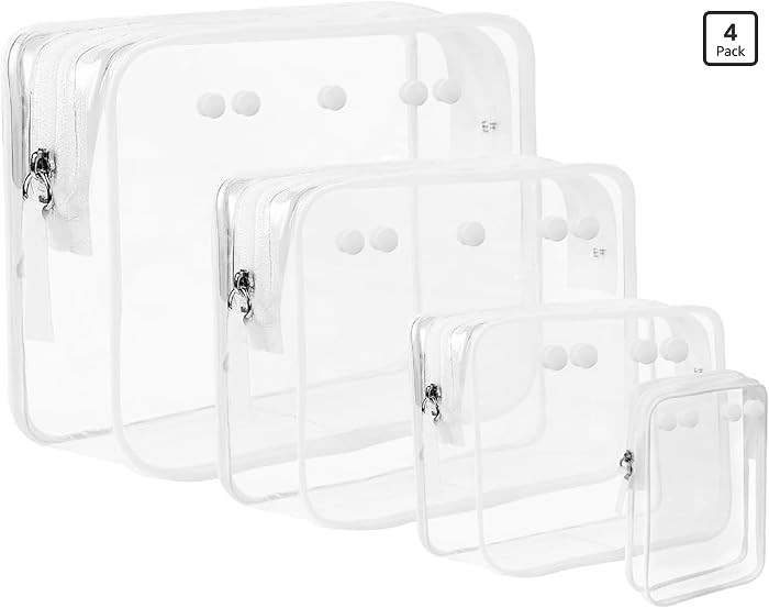 4 packs Clear Pouches suitable for Bogg Bag Accessories Clear Beach Tote Storage Travel Cosmetic ... | Amazon (US)