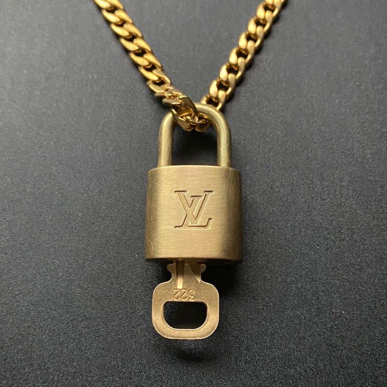 LV Lock & Curb Chain Necklace | Etsy (US)