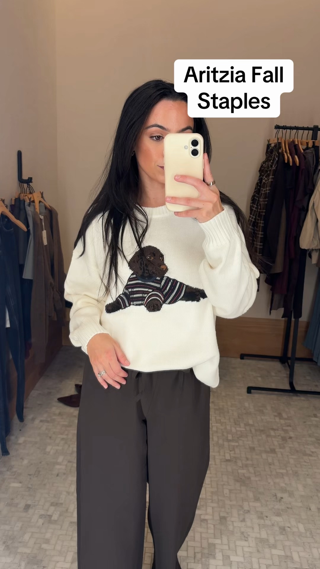 Tell me this is not the cutest sweater! I will wait lol

This sweater reminds me of the Ralph Lauren bear sweaters. They had all sorts of dog sweaters and I was obsessed. 

The sweater itself felt super high end and great quality. 

The pants are another Aritzia staple but this time in a perfect deep rich brown color perfect for the fall!

I would HIGHLY recommend this outfit. 

Links in the bio! 🔗

@Aritzia #aritzia #aritziafall #aritziaprefall #aritziatryon #aritziahaul

#LTKootd #LTKSeasonal #LTKPetite