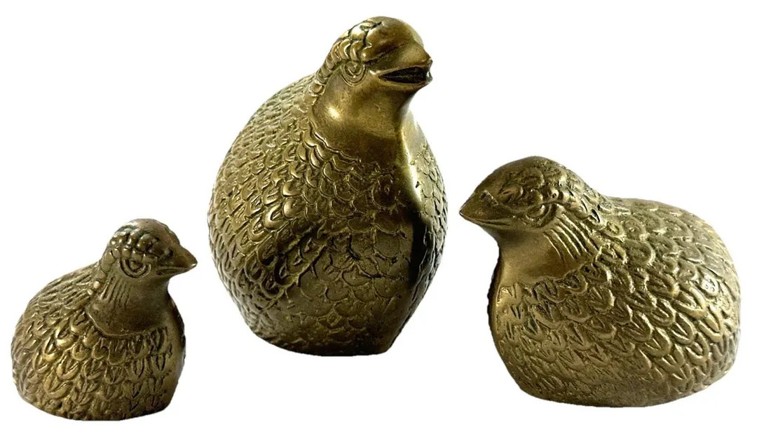 Vintage Brass Quail Bird Figurines Set of 3 — Hollow Cast — Boho MCM Cottagecore - Etsy | Etsy (US)