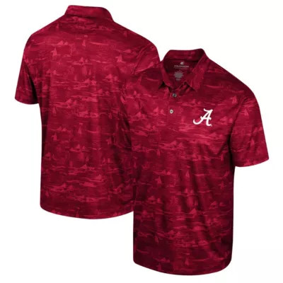Colosseum Men's Alabama Crimson Tide NCAA Alabama Tide Daly Print Polo | Belk