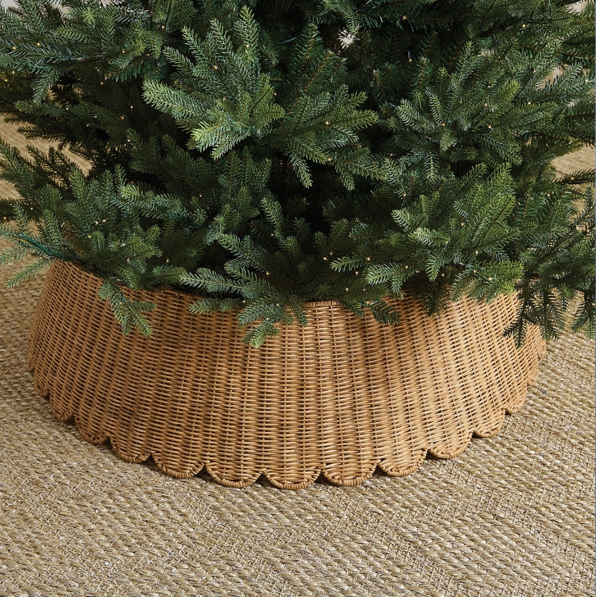 Scalloped tree collar. This sells out every year so snag it while it is in stock!