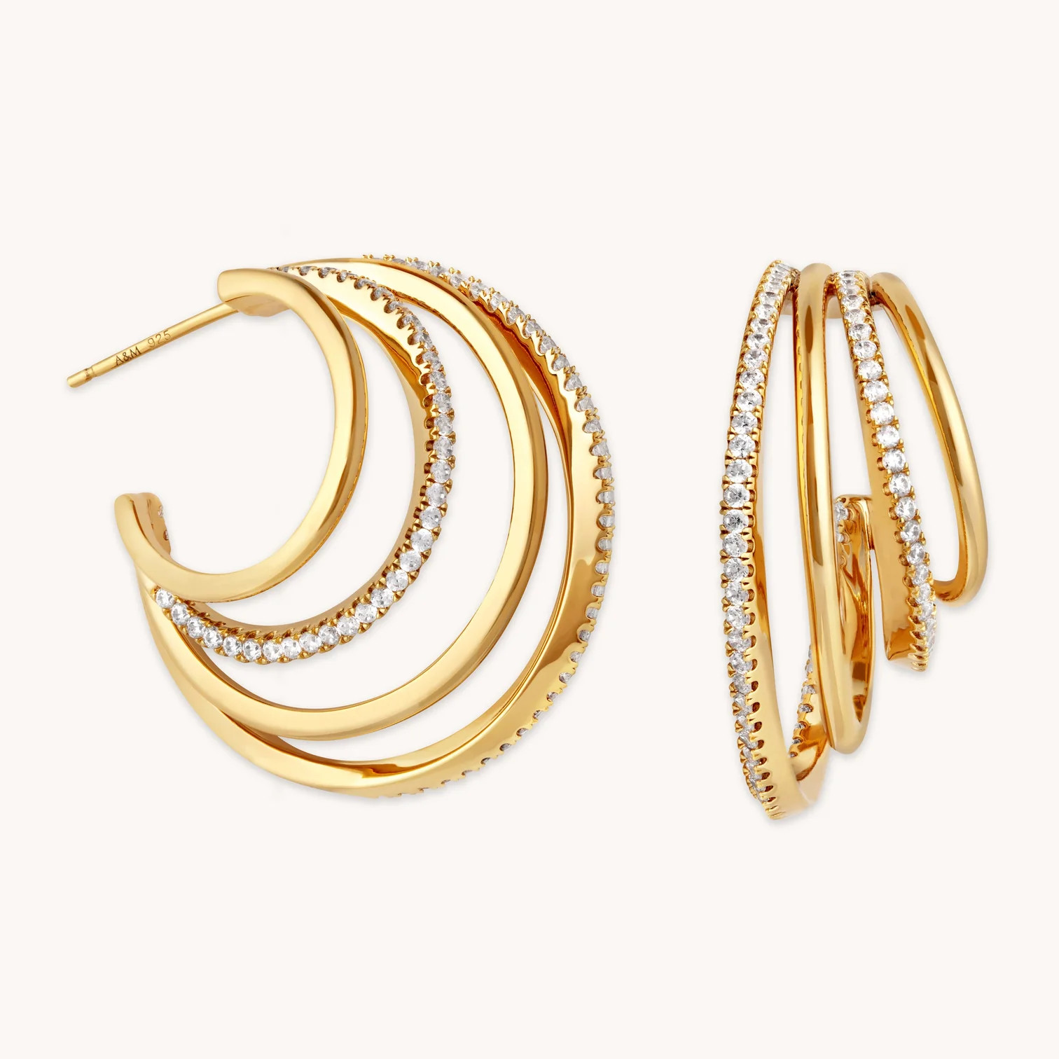 Orbit Crystal Gold Hoops | Astrid & Miyu Earrings | Astrid and Miyu