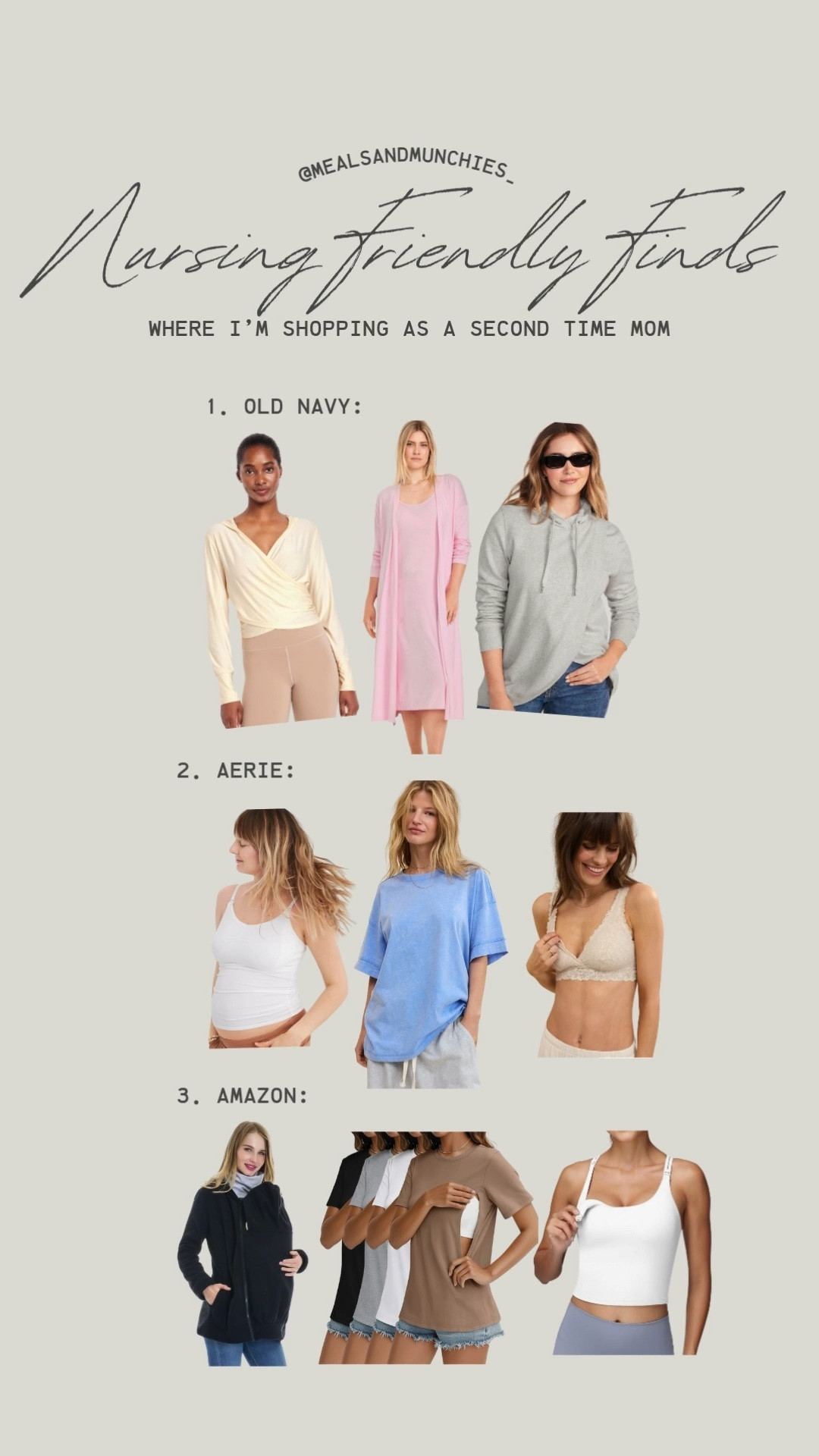 Nursing-Friendly Finds 🍼✨
As a second-time mom, I know it’s not necessary to buy an entirely new wardrobe… but you kind of deserve it. 😌 These are the comfy, functional pieces I’m shopping to get me through the freshly postpartum months while still feeling put together.

Rounded up faves from Old Navy, Aerie, and Amazon. All nursing-friendly without screaming “nursing top.”

Tap to shop or save for your postpartum checklist 💛
#MomStyle #NursingFriendly #PostpartumFashion #LTKBaby #LTKUnder50 #SecondTimeMom

#LTKBaby #LTKBump #LTKStyleTip