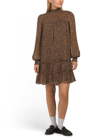 Printed Ditsy Yoryu Ruffled Mini Dress | TJ Maxx