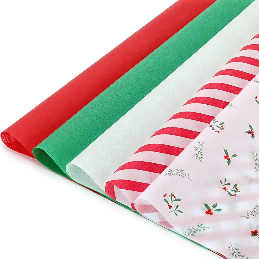 LOADSFUN Christmas Tissue Paper for Gift Bags, 120 Sheets Assorted Design for Gift Packaging Xmas... | Amazon (US)