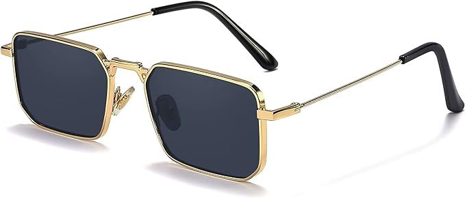 Fayoh Naomi Rectangular Sunglasses Classic Retro Metal Frame Small Size UV400 UV Protection For M... | Amazon (US)