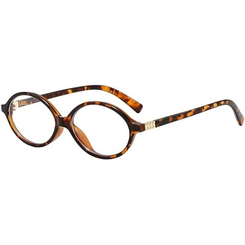 Fashion Oval Glasses for Women Men Retro Round Tortoise Frame Blue Light Glasses Nerd Eyeglasses | Amazon (US)
