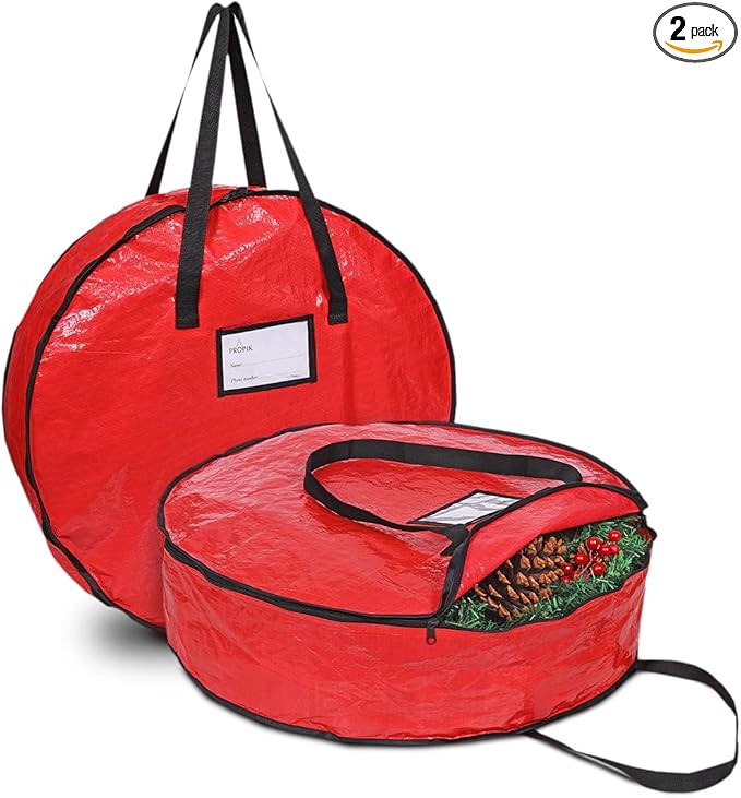 ProPik Christmas Wreath Storage Bag 30" - Garland Holiday Container with Tear Resistant Material ... | Amazon (US)