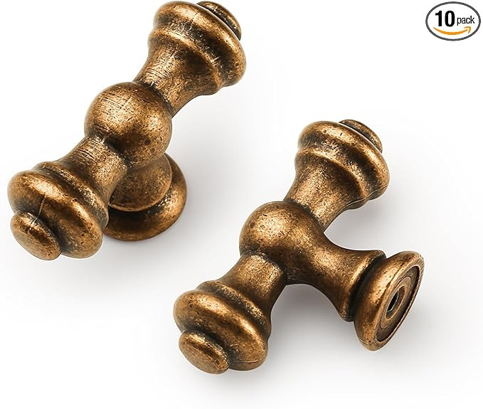 Asidrama 10 Pack Antique Brass Kitchen Cabinet Knobs Dresser Knobs Drawer Knobs Cabinet Hardware ... | Amazon (US)