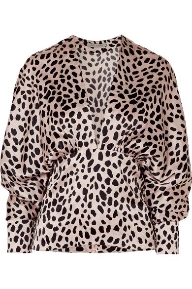 Emily leopard-print silk-blend satin blouse | NET-A-PORTER (UK & EU)