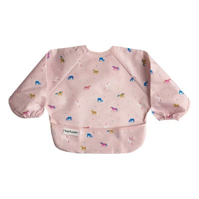 Tiny Twinkle Mess-Proof/Waterproof Long-Sleeve Baby Bib, Machine Washable Smock for Eating (Unicorn Confetti, Small 6-24 Months) | Target